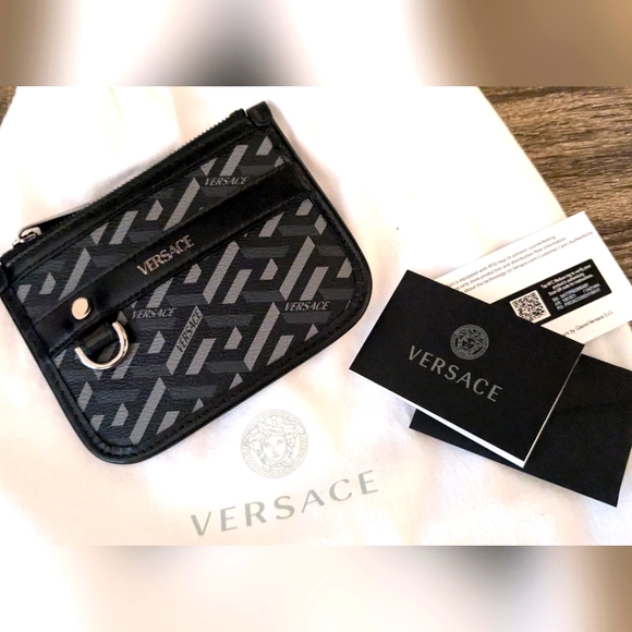 Versace Other - Versace Leather Printed Zip Wallet Pouch with Belt Clip and dust bag